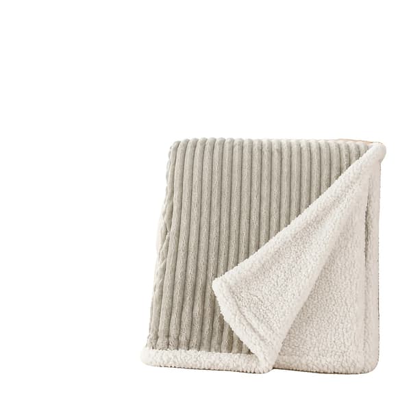 Kordflorsfilt, Mjuk Sherpa-foder, Kviltad Design,Grå