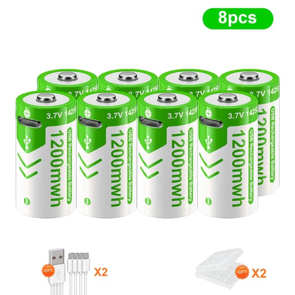 Litiumbatteri, 1200mWh kapacitet, 3.7V spänning, 8st
