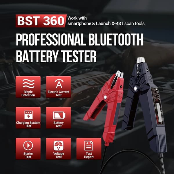 Batteritest, Bluetooth-forbindelse, Hurtig diagnostik,BST360