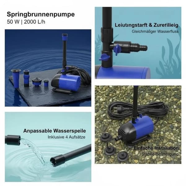 Dammpump, 8000L/h Flödeshastighet, Energisnål,Som bild