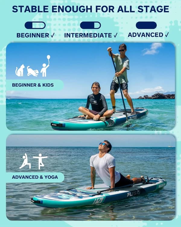 Oppustelig Paddle Board, Triple-Armor PVC, UV50+ Solbeskyttelse,5021693