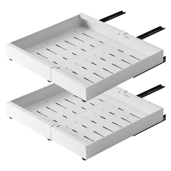 Skuffeopbevaringsorganisator, Justerbart Design, Nem Installation,Hvid 2Stk