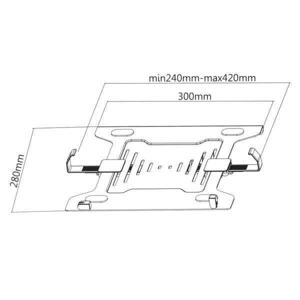 Bærbar Computerstand, VESA-kompatibilitet, Ergonomisk Design,sort