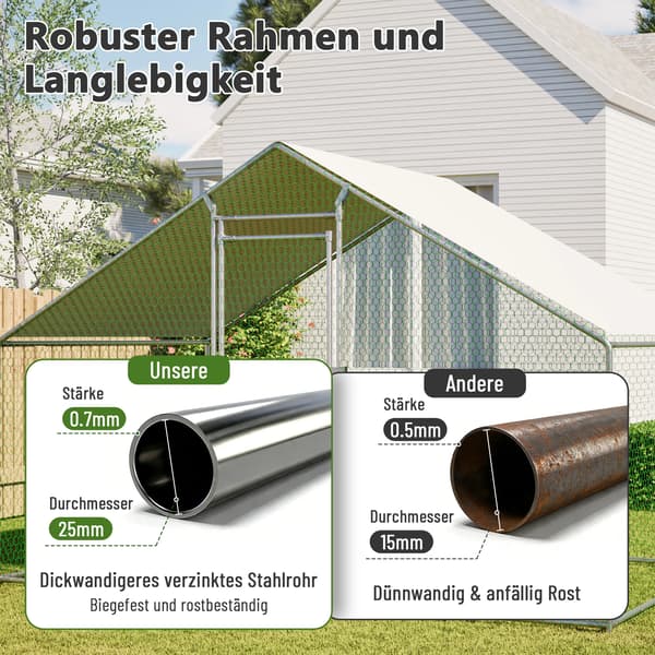 Fjäderfäbur, Väderbeständig Täckning, Hållbar Stålstruktur,grön