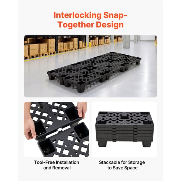Lagringspallar, HDPE-material, Stapelbar design,6st