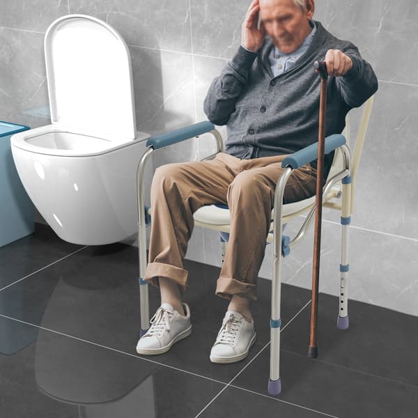 Fällbar Duschstol, Justerbar Höjd, Halkfri Design,Blå