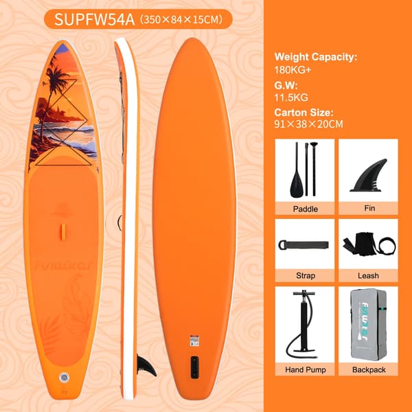 Stand Up Paddle Board, Oppusteligt Design, Holdbart Materiale,SUPFW54A
