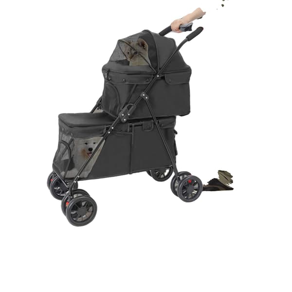 Kæledyrsbærer, Dobbeltlagsdesign, Glidende Hjul,sort