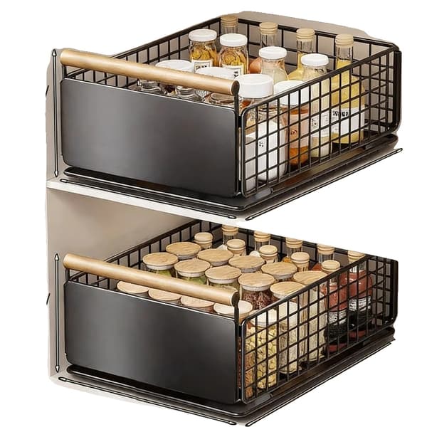 Utræksskabsorganisator, Nem installation, Pladsbesparende design,S-2PCS