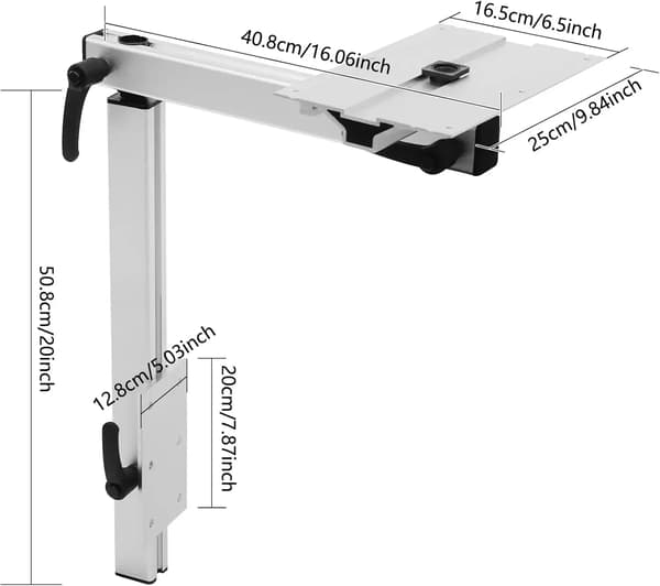 Bordben, Justerbar Höjd, 360° Rotera,Silver