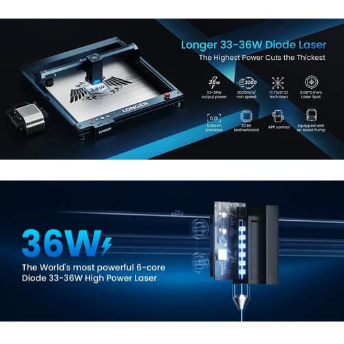 Lasergravyr, Hög Hastighet, Smart Luftassistanssystem,Laser B1 30W