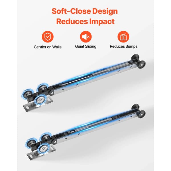 Lomme-dør hardware kit, blød lukke mekanisme, holdbart aluminiumlegering,4ft