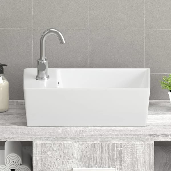 Tvättställ, Keramiskt Material, Mångsidig Design,armégrön