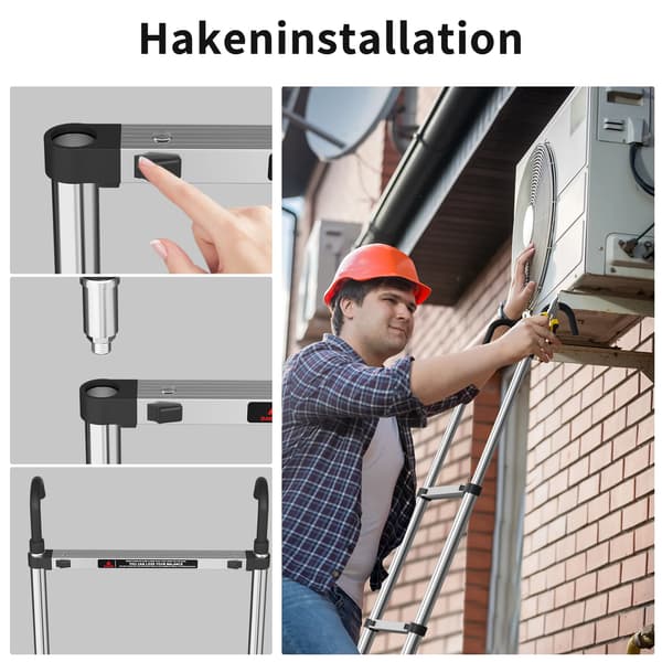 Teleskopstege, Rostfritt Stål, Säkerhetsfunktioner,5M