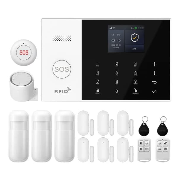 Säkerhetssystem, Smart Integration, Realtidsvarningar,4G WiFi Kit D