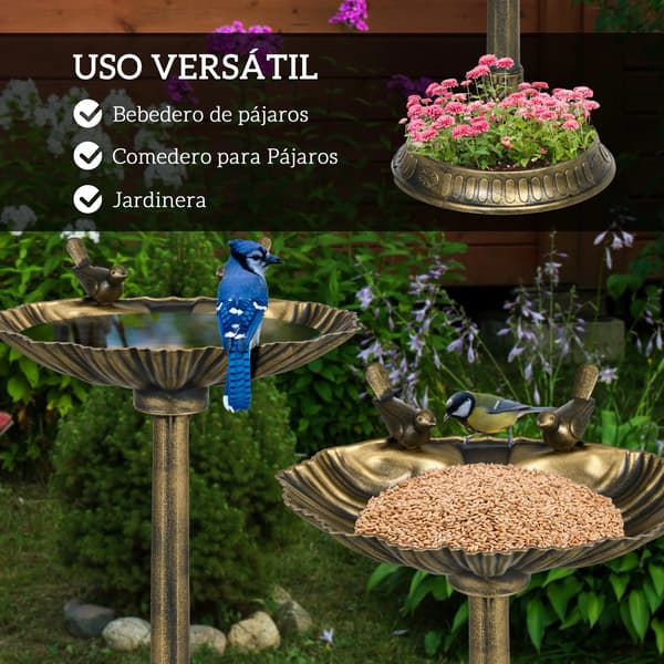 Fuglebade, Vejrbestandigt Materiale, Attraktivt Design,Guld