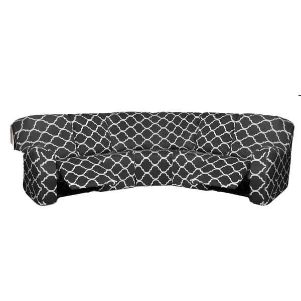 Lænestol Sofa Covers, L-formet 5-sæders, Skridsikker Design,Mørk grå