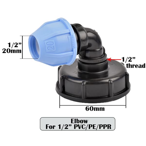 Irrigation Tank Adapter, Kompatibel med PVC/PE/PPR Rør, Sikker Forbindelse,D