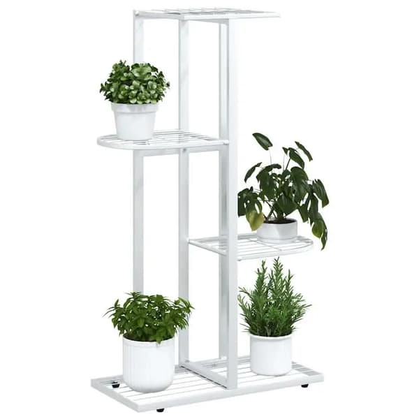 Växtställ, Metallram, Flerlagersdesign,VIT