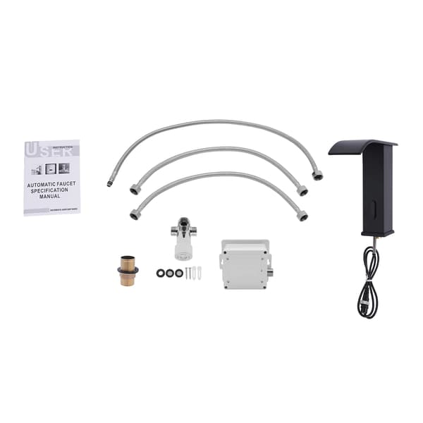 Automatisk kran, handsfree drift, vattenfall design,svart
