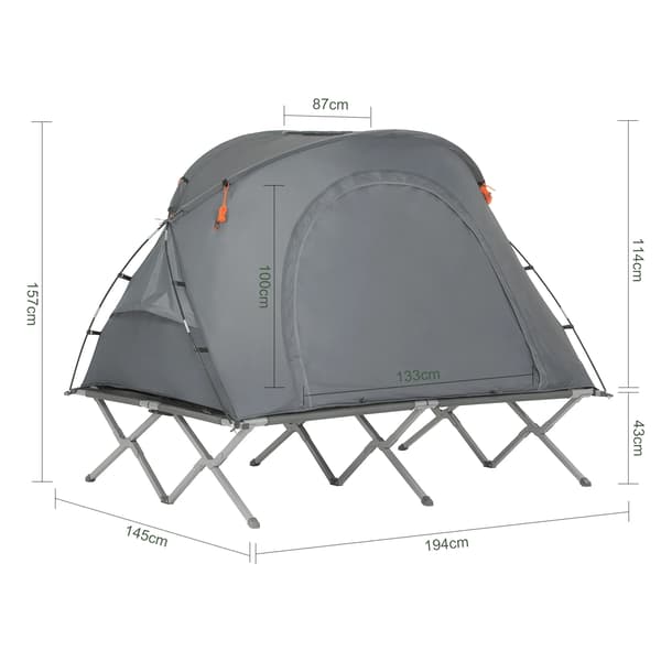 Campingseng, 4-i-1 Telt, Tilbehør Inkluderet,GRÅ