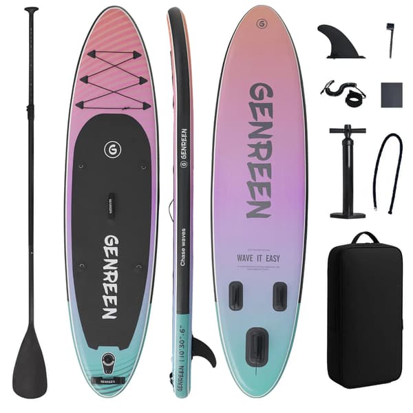 Oppustelig Paddle Board, Letvægts, Komplet Tilbehør,Uddannet Rød
