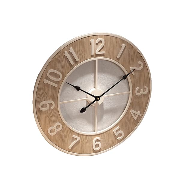 Väggklocka, 60 cm diameter, cirkulär form, visardisplay, tyst mekanism, järnmaterial