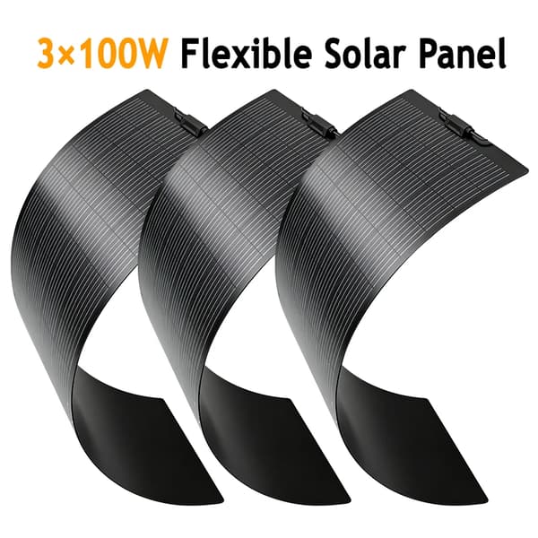 Solpanel, Flexibel Design, Hög Effektivitet,3PCS 100W