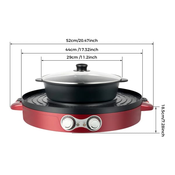 Hot Pot, Elektrisk Matlagning, Bordgrill,svart
