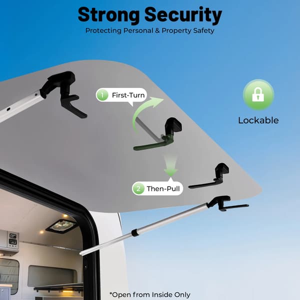 RV Skydedør, Insektnet, Holdbart Aluminiumlegering,sort
