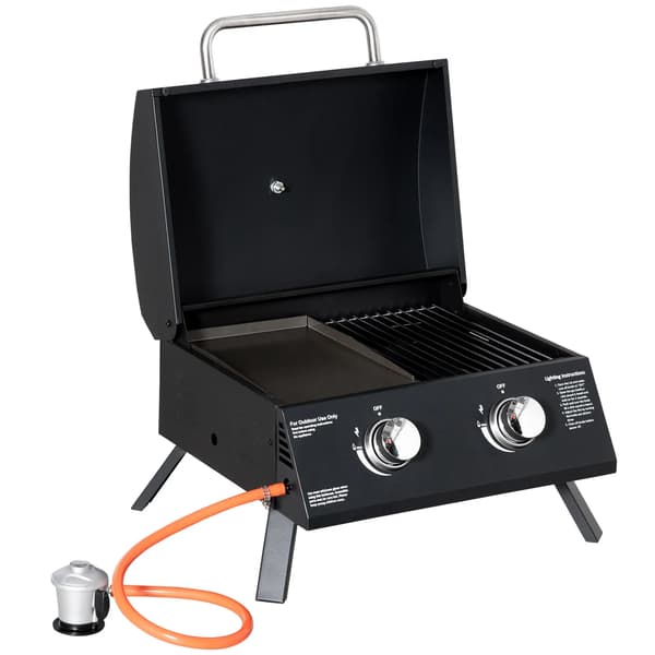 Gasgrill, Foldbart Design, Holdbar Stål Konstruktion,sort