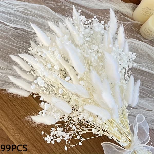 Tørret Blomsterbuket, Elegant Hjemmedekoration, Ideel til Bryllupper,C