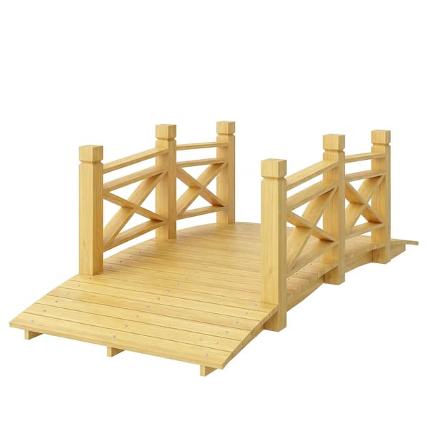 Träbro, Stabil Lastkapacitet, Elegant Design,Beige, 5x3ft
