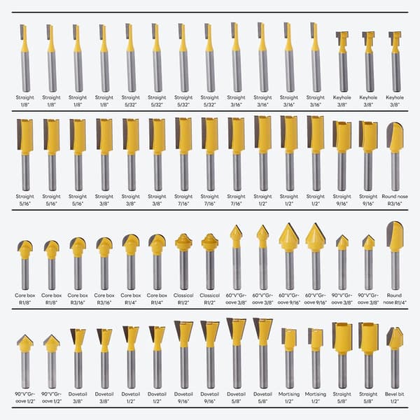 Router Bitsæt, 100 Stykker Tungsten Carbide, Holdbare Træbearbejdningsværktøjer,100Pcs Sæt