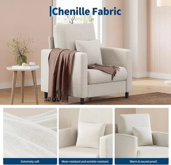 Accent Stol, Moderne Design, Komfortabel Siddeplads,Beige
