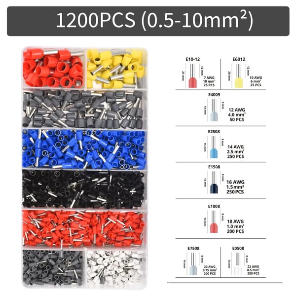 Ledningsforbindelser, Holdbare Isolerede, Stor Kapacitet,1200PCS