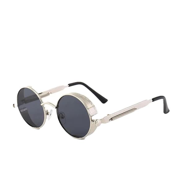Sunglasses, Retro Rund Design, UV-skydd,Metall, C3