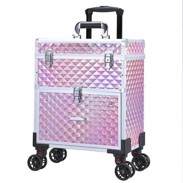 Makeup Case, Rullende Design, Rummelig Opbevaring,Havfrue Pink