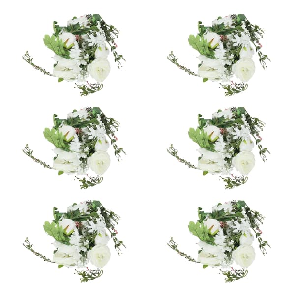 Kunstig Blomsterkrans, Silkemateriale, Alsidig Dekoration,M-b, Hvid