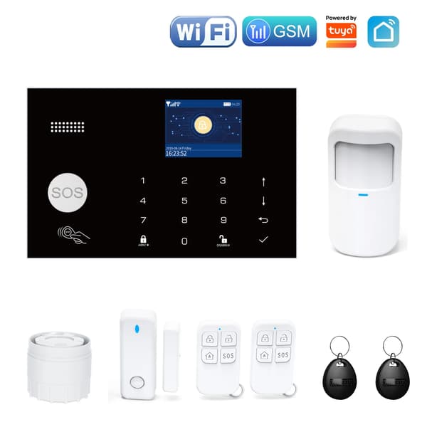 Hjemmealarmsystem, WiFi-forbindelse, App-kontrol,Engelsk, EU stik, 8 stk. sæt