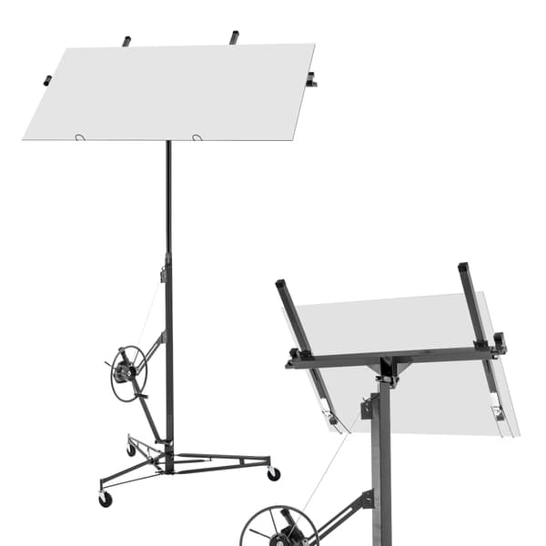 Gipsplattelyftare, Maximal lastkapacitet 68 kg, Fällbar design,470-Grå