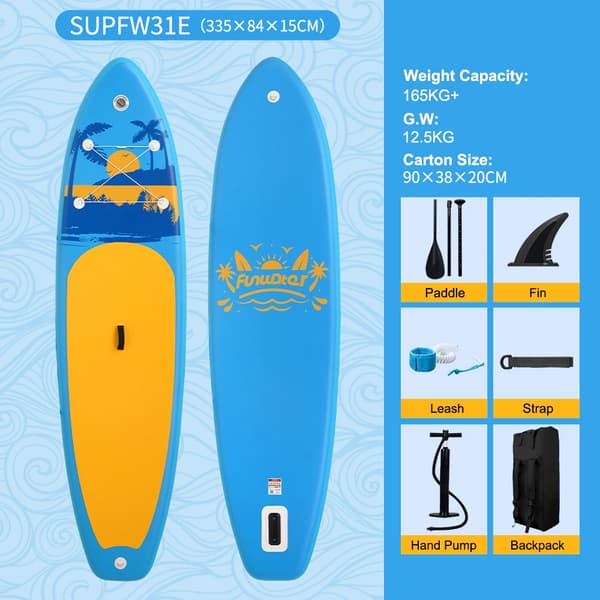Oppustelig Paddle Board, Letvægts, Holdbar,SUPFW31E