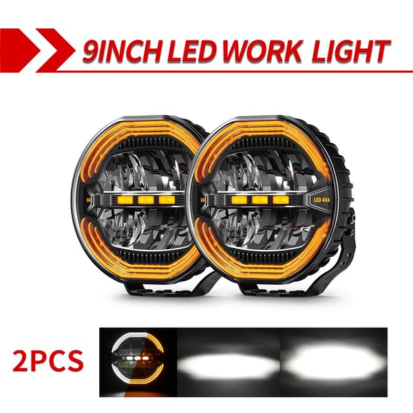LED Arbejdslampe, Vandtæt, Alsidig Anvendelse,2PC 9inch Lys