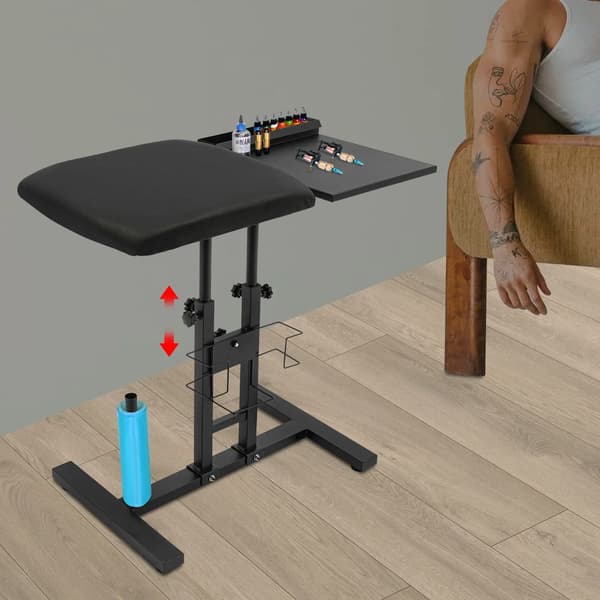 Tattoo Arbejdsbord Stativ, 360° Justerbart, Ergonomisk Design,sort