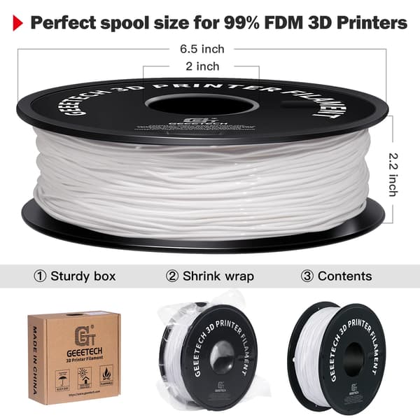TPU Filament, 1,75 mm Diameter, Utmärkt Sängbindning,Vit