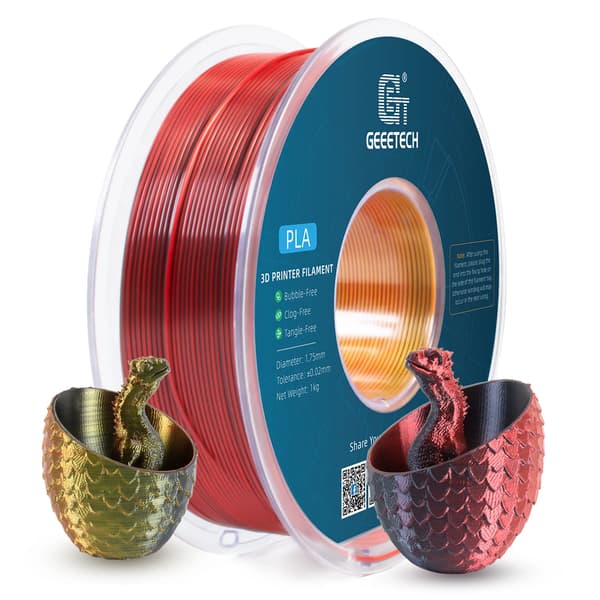3D Filament, PLA Material, Miljøvenlig,Rød Sort Guld