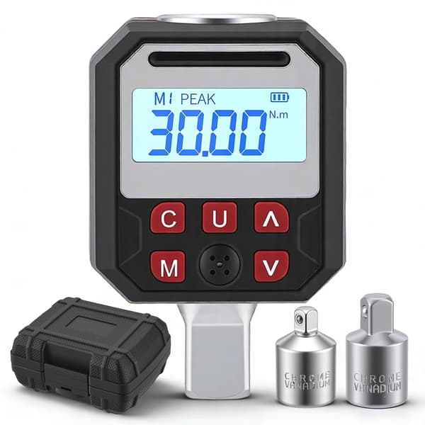 Digital Momentadapter, 5-340 Nm Momentområde, LCD-display,Sort