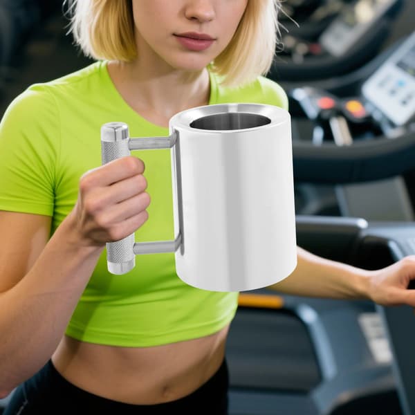 Fitness Krus, Rustfrit Stål, Multifunktionelt Design,Sølv, 300ml
