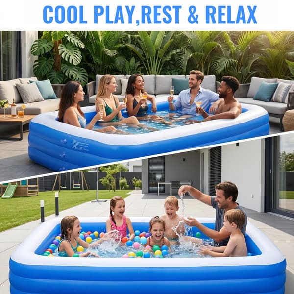 Uppblåsbar Pool, Hållbart PVC-material, Säker Design,L-2.6m