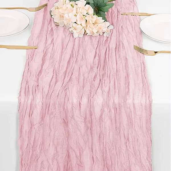 Bordløber, Rustik Boho Design, Alsidig til Begivenheder,90x300cm-a, Lys Pink-a